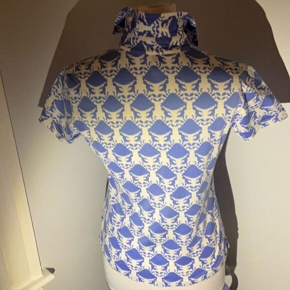 Lilly Pulitzer White Label Vintage Short Sleeve Polo, Small. Crabs! Preppy, old - Picture 11 of 15